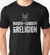 Maiden and Sabbath religion Slim Fit T-Shirt
