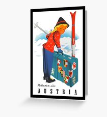 Vintage Winter in Austria Travel Greeting Card