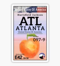 ATLANTA HARTSFIELD JACKSON AIRPORT GEORGIA LUGGAGE BAGGAGE TAG PEACH ATL Sticker