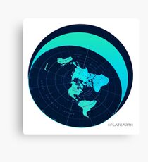 #FLATEARTH Original Azimuthal Map with Dome Design Canvas Print
