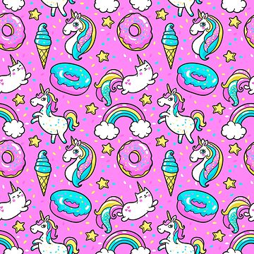 Unicorn & Ice Cream Pink Print Spiral Sketchbook