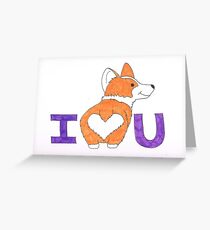 Corgi Butt Liebe dich Grußkarte