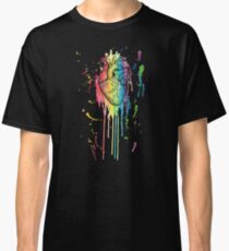 Watercolour and Pen Rainbow Anatomical Heart Classic T-Shirt