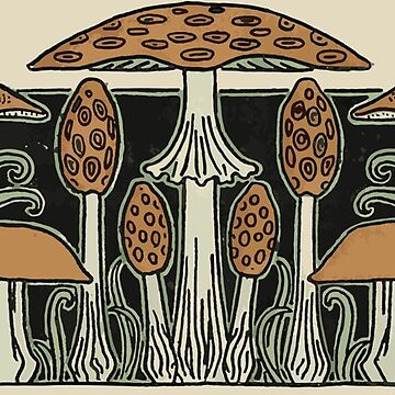 Toadstools Linocut Mini-print