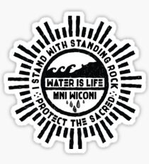 Water is Life - No DAPL Protest Mandala Badge Sticker