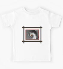 DRAW string bag, FRACTAL ART SPIRAL GREY BLACK & WHITE..and Kids Tee