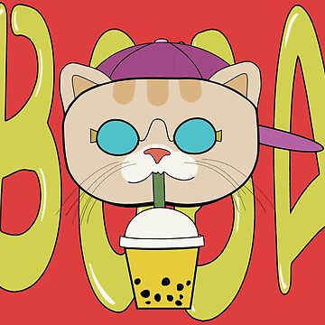 Boba milk tea with glasses Art Board Print for Sale by c4k5llc