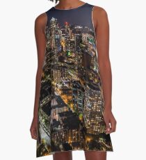 Seattle Skyline from the Space Needle - Travel - Washington - Night A-Line Dress