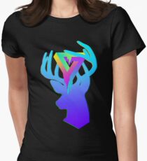 Acrylic Deer - Ode to Neon Women's Fitted T-Shirt