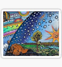 Flammarion Woodcut Flat Earth Design Sticker