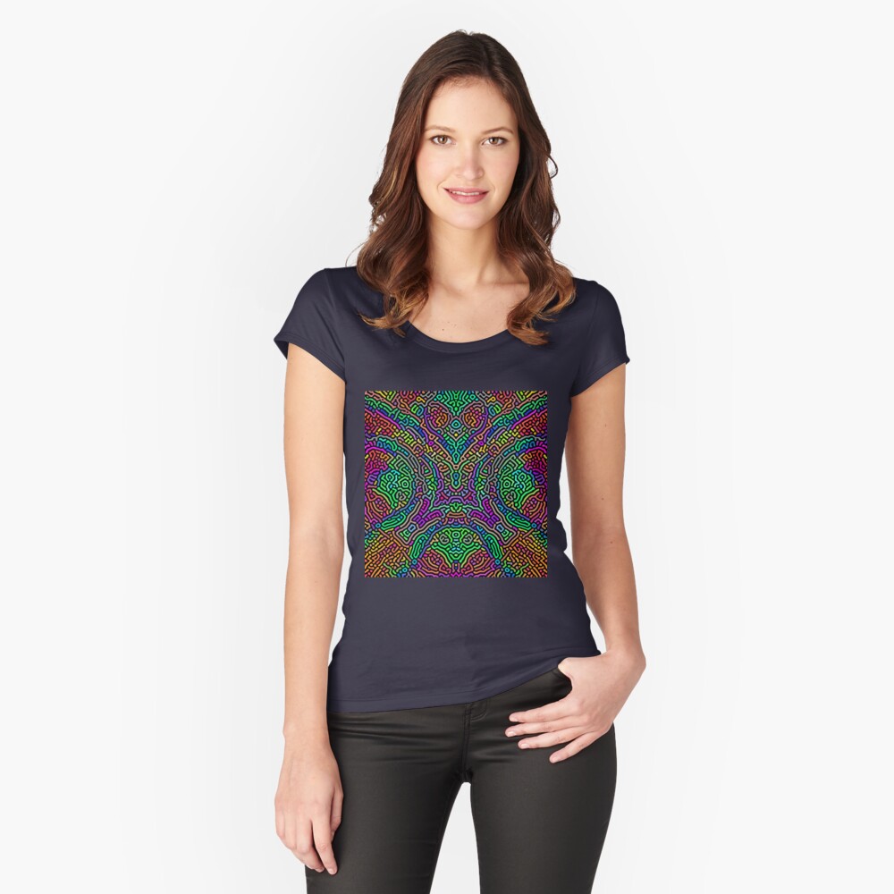 Freaky Stencil Fitted Scoop T-Shirt