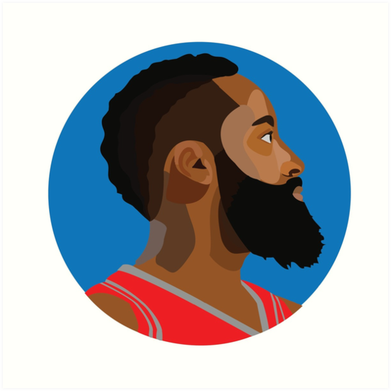 "James Harden ~ Cartoon Illustration : NBA" Art Print by GGStore