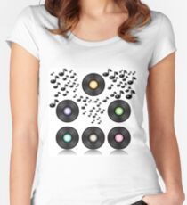 vinyl records Women's Fitted Scoop T-Shirt