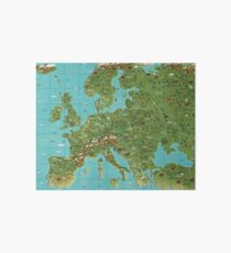 Illustrated Map of Europe Art Board