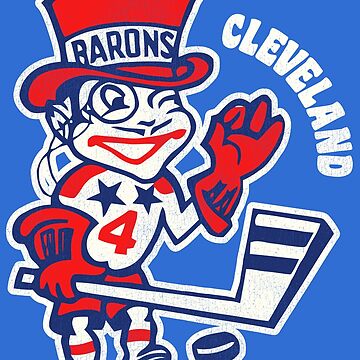 Cleveland Barons Throwback Tee Retro Distressed Logo Defunct