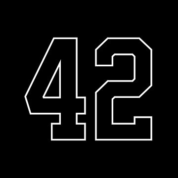 Baseball Number #42 Forty Two Lucky Favorite Jersey Number Sticker