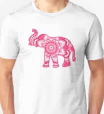 Mandala Elephant Pink Unisex T-Shirt