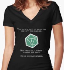 Natural 1 - Orc (White) Women's Fitted V-Neck T-Shirt