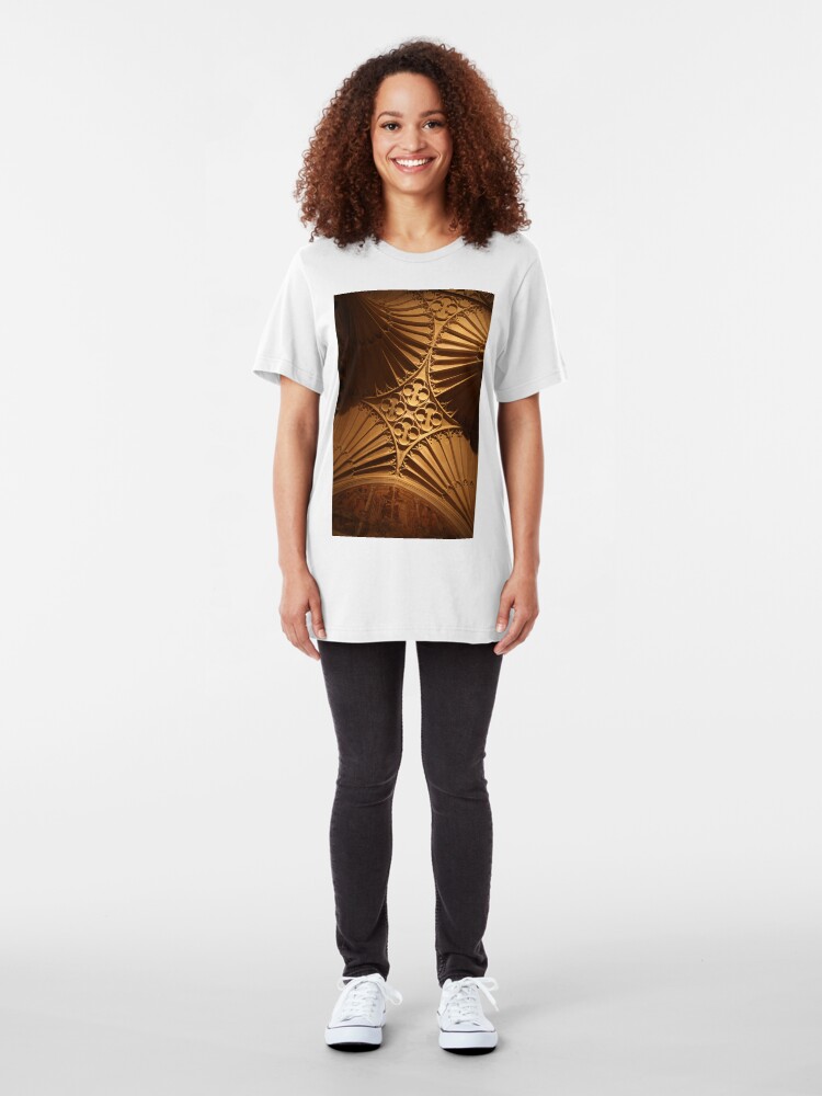 Alternate view of Tewkesbury Abbey - Vaulted Ceiling Slim Fit T-Shirt