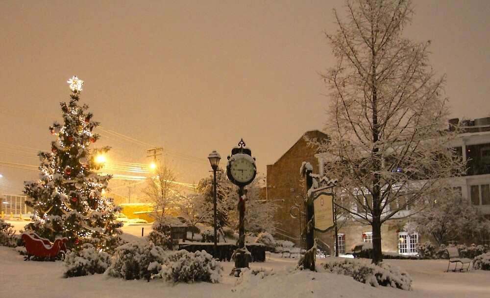 "Snowy Christmas scene Historic St Charles MO" by WayneSheridan Redbubble