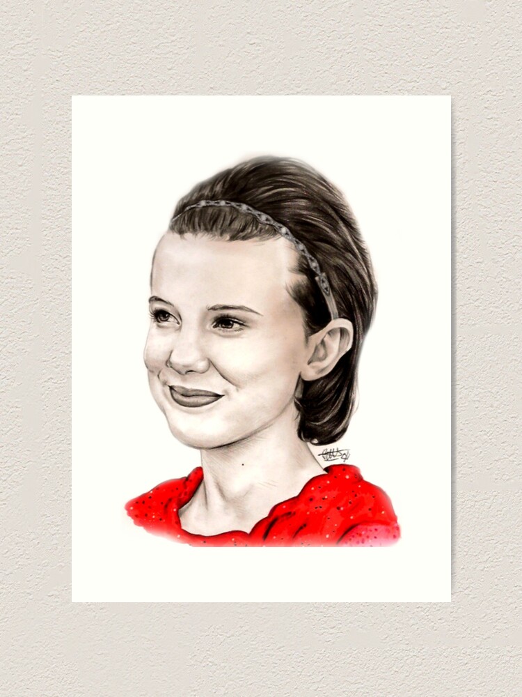 Millie Bobby Brown Art Print By Themadsketcher Redbubble