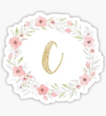 C Glitter Sticker