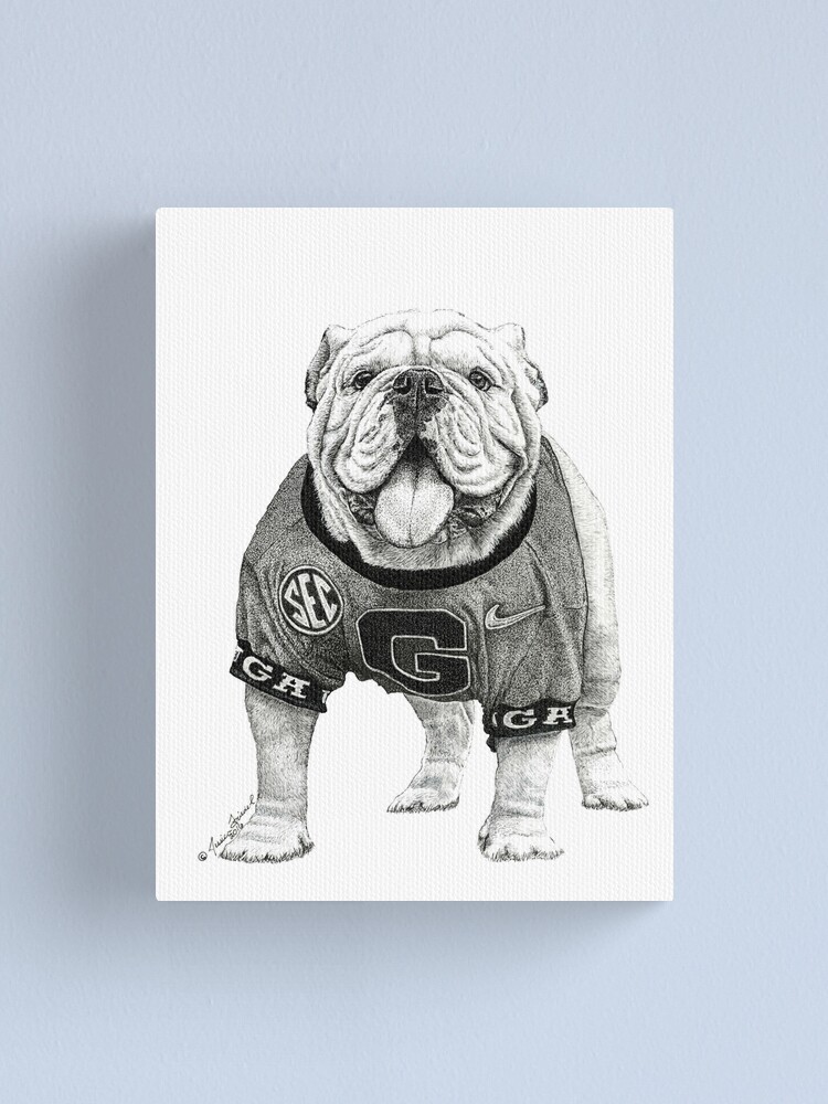 Uga X Georgia Bulldog Canvas Print By Jessfriedel Redbubble