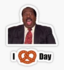 Stanley Hudson the office i love pretzel day Sticker