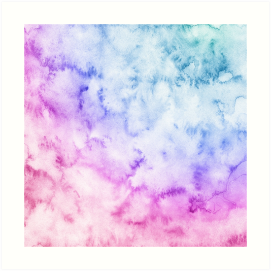   Fond  aquarelle Doux Bleu  rose  violet  Impressions 