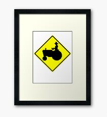 Farm Tractor Crossing sign Framed Print
