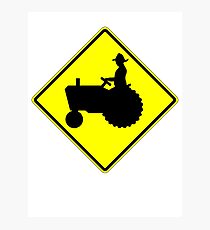 Farm Tractor Crossing sign Photographic Print