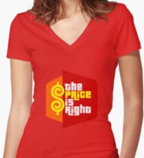 PLINKO THE PRICE IS Women's Fitted V-Neck T-Shirt