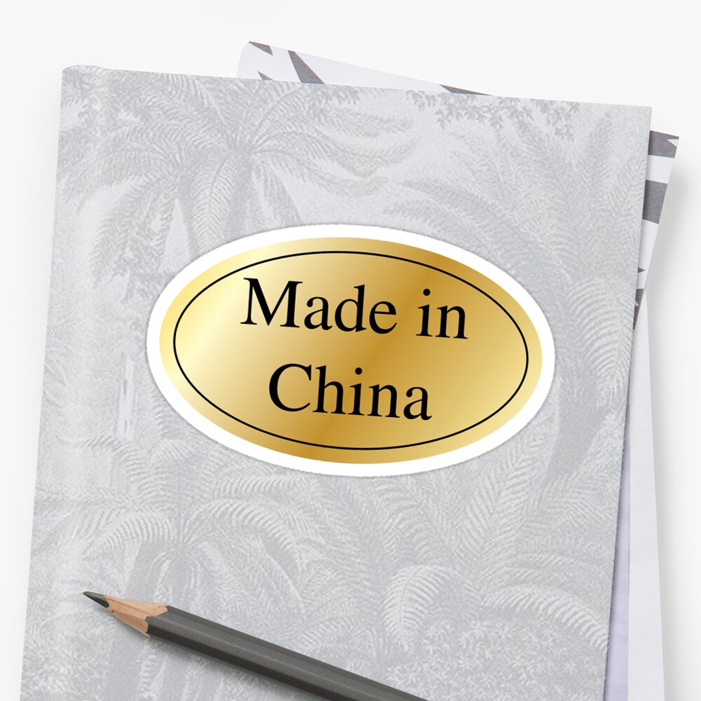Made In China Sticker Sticker By Cheesy Puffs Redbubble 2001