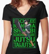 Rock Lee Women's Fitted V-Neck T-Shirt