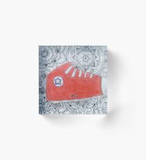 zapatilla con zentangle art Acrylic Block