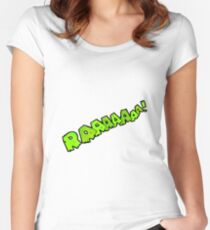 cartoon comic book roar Women's Fitted Scoop T-Shirt