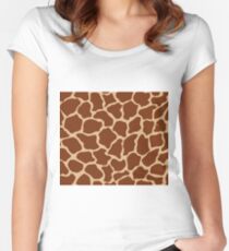Burlywood in Giraffe Pattern Fitted Scoop T-Shirt