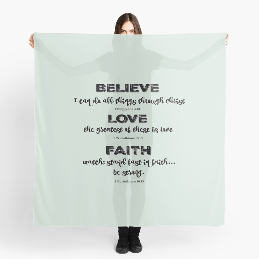 Believe Love Faith Bible Verses Scarf By Motivateme Redbubble