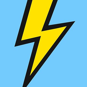 Artwork thumbnail, Yellow Lightning Bolts with Bright Blue Background  by OneThreeSix