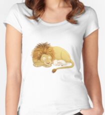 Löwe und Lamm Tailliertes Rundhals-Shirt