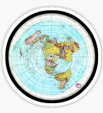 Flat Earth Map - (Azimuthal Equidistant Projection Map) Sticker