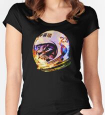 Astronaut Space Cat (deep galaxy version) Women's Fitted Scoop T-Shirt