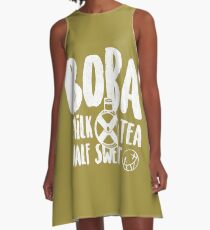 Boba Milk Tea, Half Sweet A-Line Dress