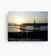 Three Floating Cottages Canvas Print