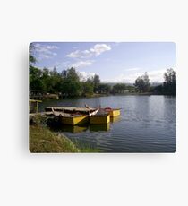Three Yellow Boats Canvas Print