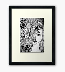 Zentangle Girl Framed Print