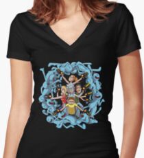 Rick and Morty: Happy Family Fitted V-Neck T-Shirt