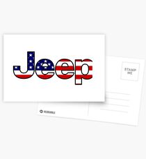 Jeep - American Flag Postcards