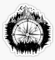 Mountain and compass Sticker