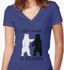 Let's Make A Panda tshirt Women's Fitted V-Neck T-Shirt